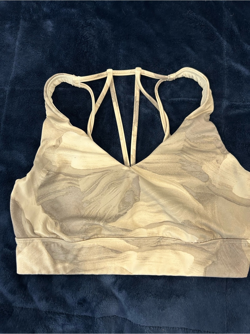 all in motion Neutral Marble Print Strappy Sports Bra & Leggings - Beige Taupe - Picture 6 of 6